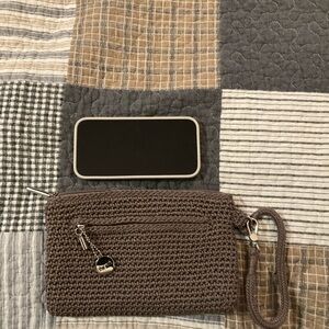 The Sak Brown Crochet Wristlet Clutch